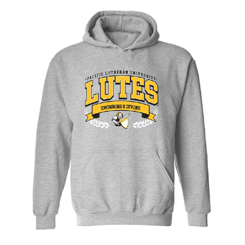 PLU - NCAA Women's Swimming & Diving : Riley Maher - Hooded Sweatshirt Classic Fashion Shersey Hoodie with Logo Branding Identity