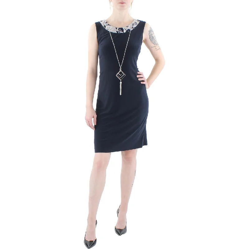 Petites Womens Knit Sleeveless Sheath Dress Tunics Chic fashionable