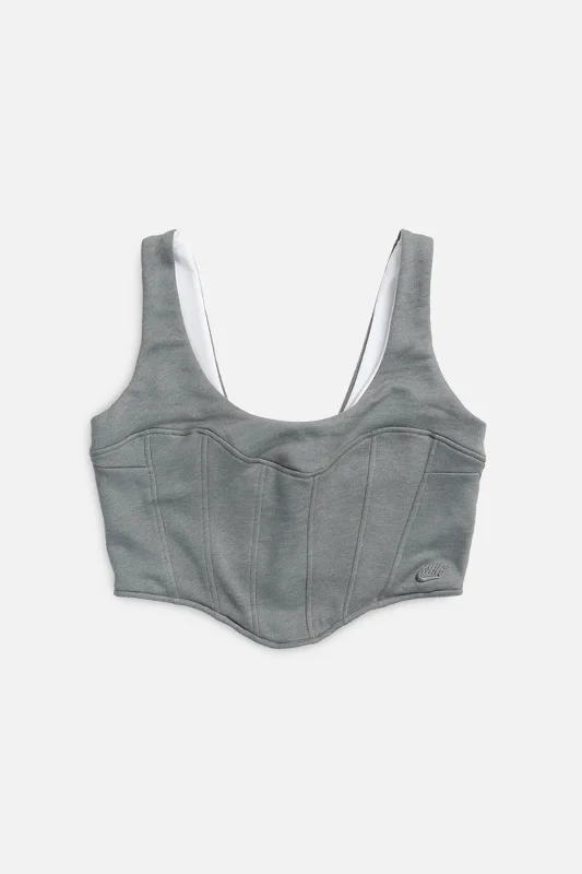 Rework Nike Sweatshirt Bustier - L Hoodie with Slim Fit Tailored Modern