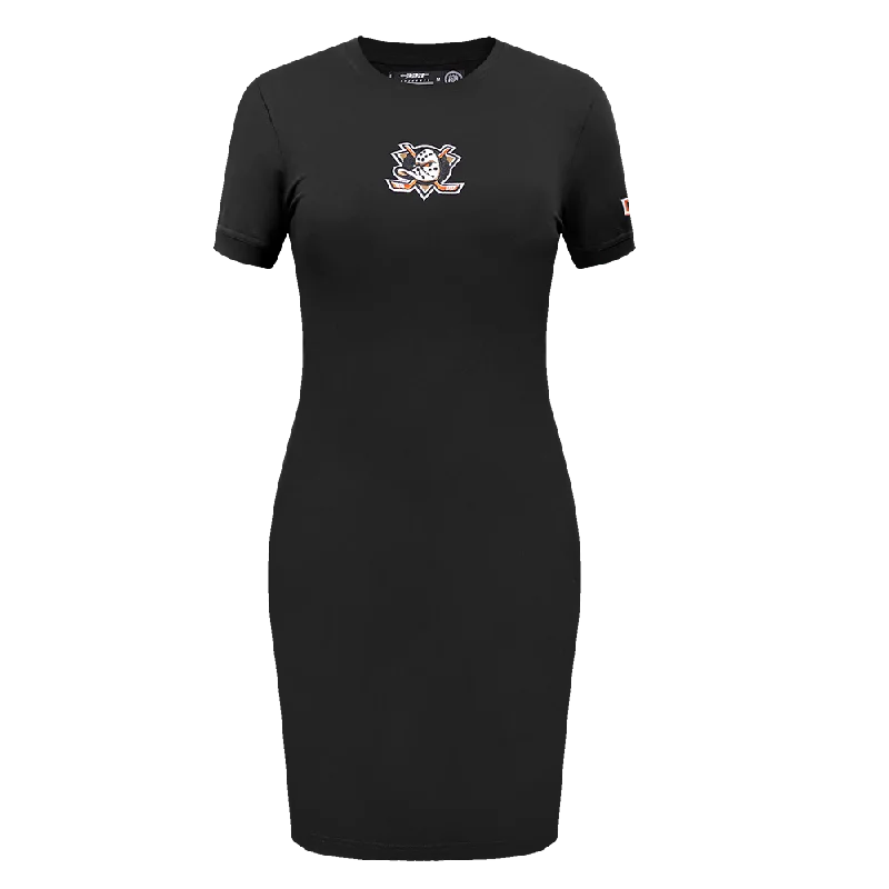 NHL ANAHEIM DUCKS CLASSIC WOMEN'S BODY CON DRESS (BLACK) Tunics Brand named