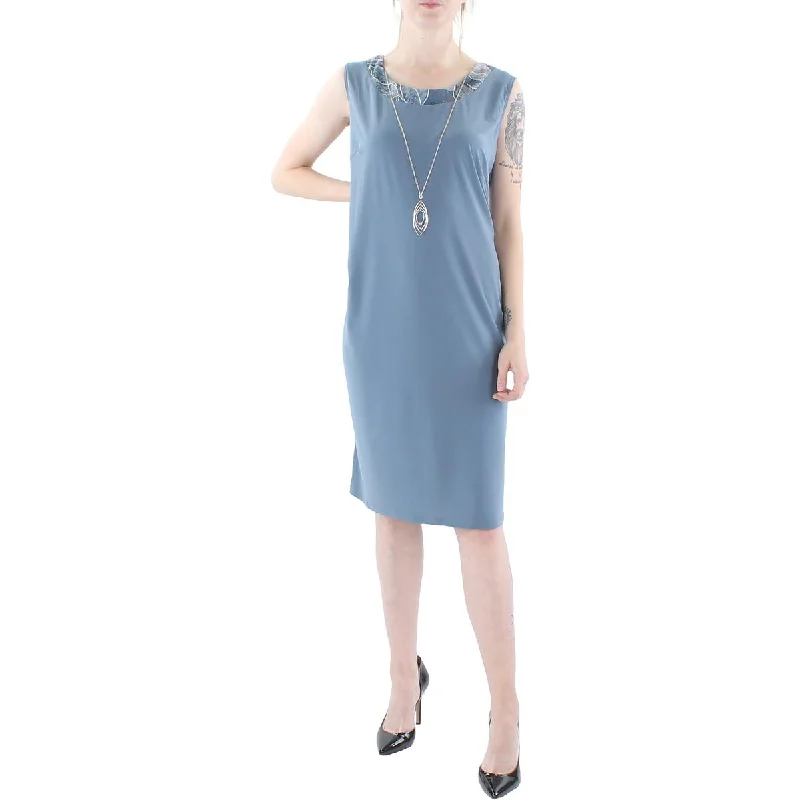 Womens Knit Sleeveless Sheath Dress Tunics Timeless classic