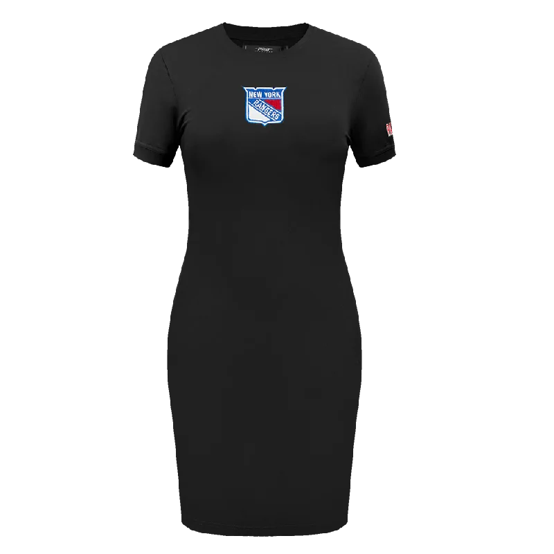 NHL NEW YORK RANGERS CLASSIC WOMEN'S BODY CON DRESS (BLACK) Tunics Essential wardrobe