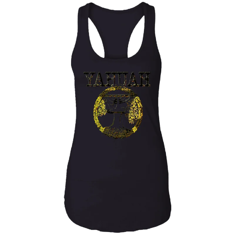 Yahuah Yahusha 04 Ladies Designer Ideal Racerback Tank Top (4 Colors) sage tank top