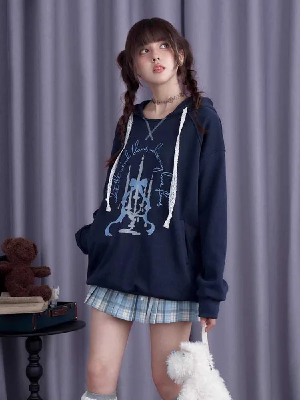 Printed hooded long sleeve casual sweatshirt【s0000010690】 Hoodie with Half-Zip Sporty Casual