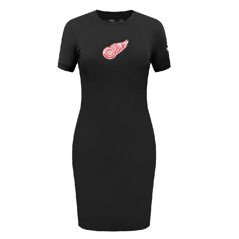 NHL DETROIT RED WINGS CLASSIC WOMEN'S BODY CON DRESS (BLACK) Tunics Exclusive limited