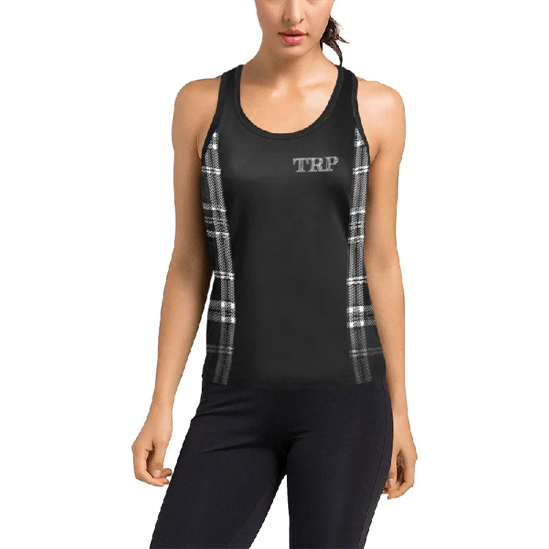 TRP Twisted Patterns 06: Digital Plaid 01-06B Ladies Designer Racerback Tank Top mint tank top