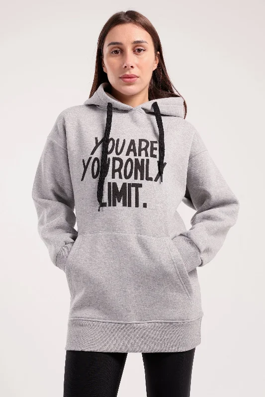 No Limit Print Hoodie (40005) - Fit Freak Hoodie with Longline Fit Extended Stylish