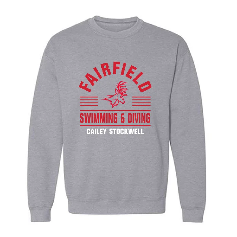 Fairfield - NCAA Women's Swimming & Diving : Cailey Stockwell - Crewneck Sweatshirt Classic Fashion Shersey Hoodie with Mesh Breathable Sporty