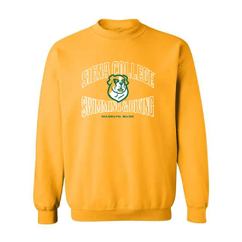 Siena - NCAA Women's Swimming & Diving : Madelyn Buck - Crewneck Sweatshirt Classic Fashion Shersey Hoodie with Thumb Holes Functional Cozy