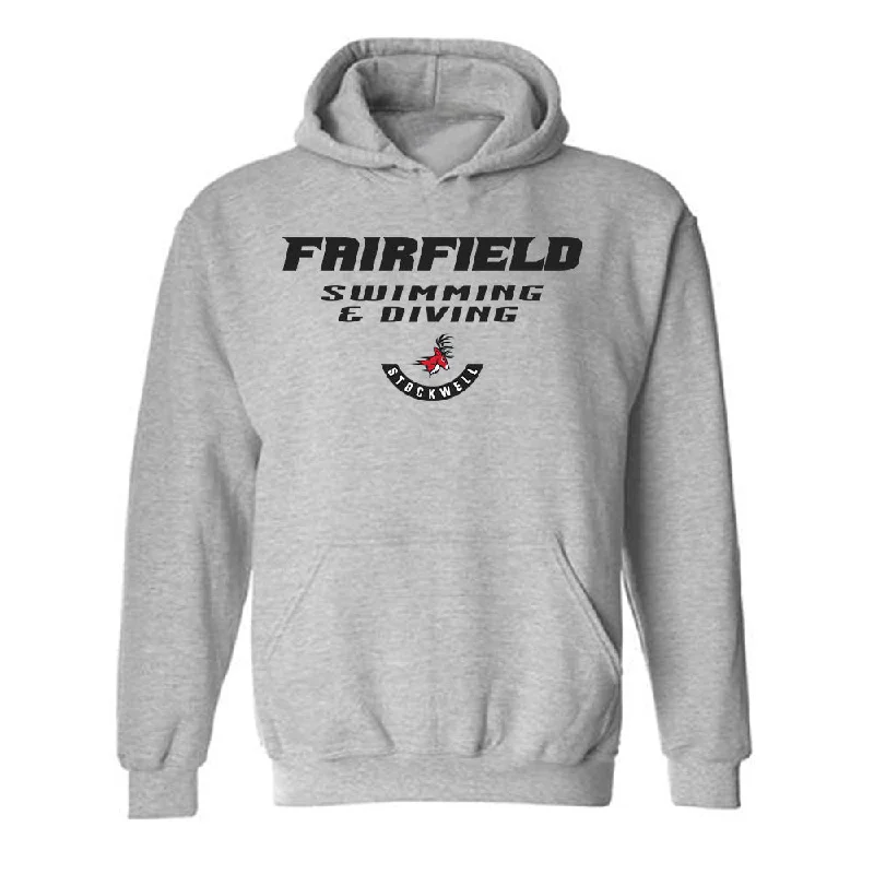 Fairfield - NCAA Women's Swimming & Diving : Cailey Stockwell - Hooded Sweatshirt Classic Fashion Shersey Hoodie with Camouflage Military Edgy