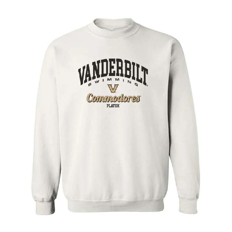 Vanderbilt - NCAA Women's Swimming & Diving : Ella Platek - Crewneck Sweatshirt Classic Fashion Shersey Hoodie with Color Block Contrast Stylish