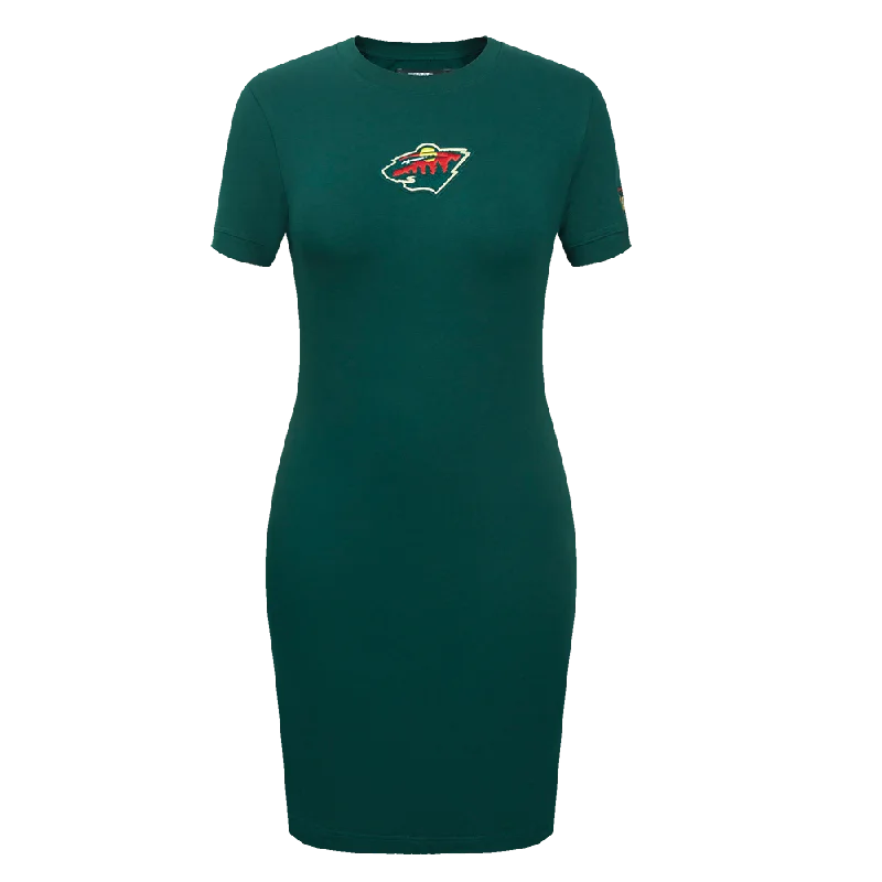 NHL MINNESOTA WILD CLASSIC WOMEN'S BODY CON DRESS (FOREST GREEN) Tunics Favorite customer