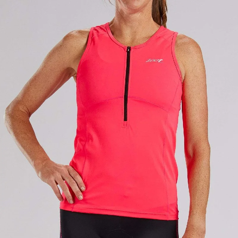 Womens Core+ Triathlon Tank - Neon Pink (Blush) lemon yellow tank