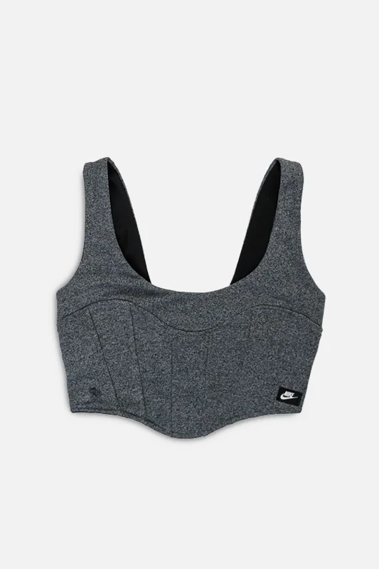 Rework Nike Sweatshirt Bustier - S Hoodie with Bell Sleeves Flared Feminine