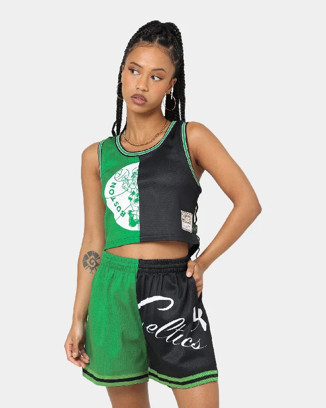 Mitchell & Ness Women's Boston Celtics Big Face 5.0 Crop Tank Top Green fitness tank top