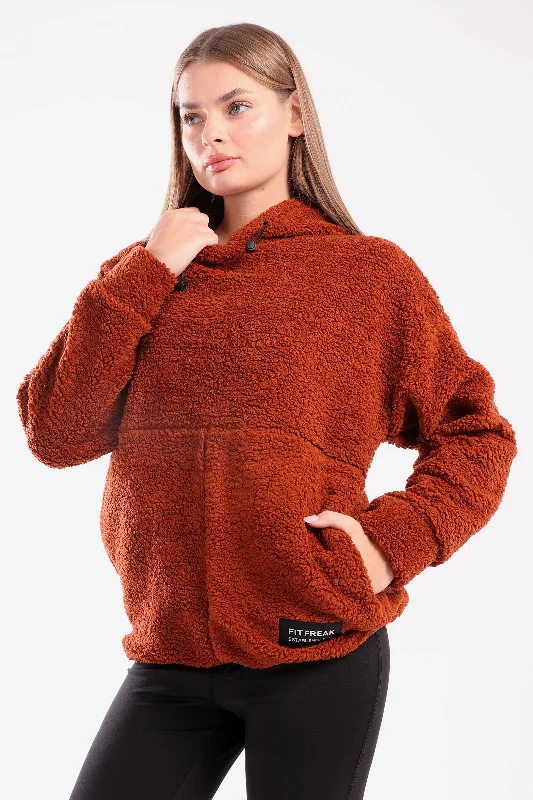 Oversized Plush Hoodie (40079) - Fit Freak Hoodie with Raw Hem Edgy Unfinished