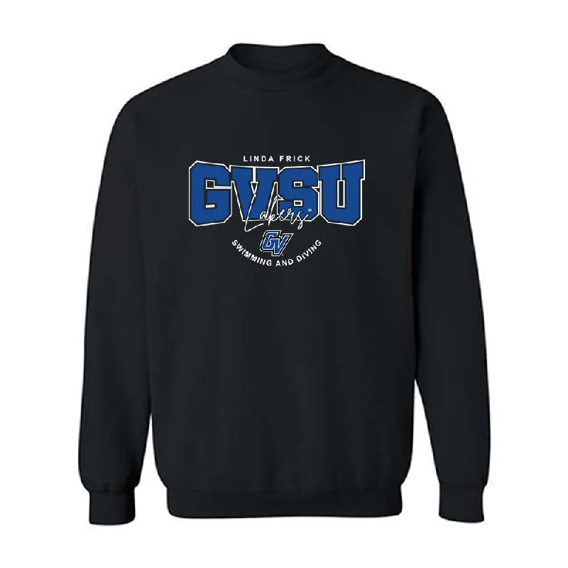 Grand Valley - NCAA Women's Swimming & Diving : Linda Frick - Crewneck Sweatshirt Fashion Shersey Hoodie with Zipper Placket Modern Functional