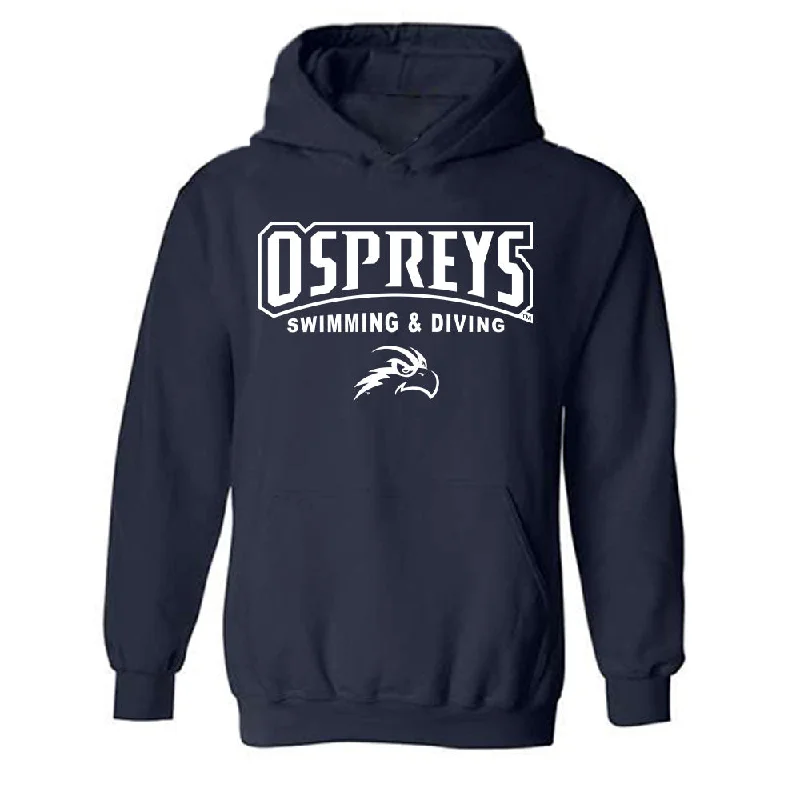 UNF - NCAA Women's Swimming & Diving : Kayla Daley - Hooded Sweatshirt Classic Shersey Hoodie with Stripes Bold Sporty