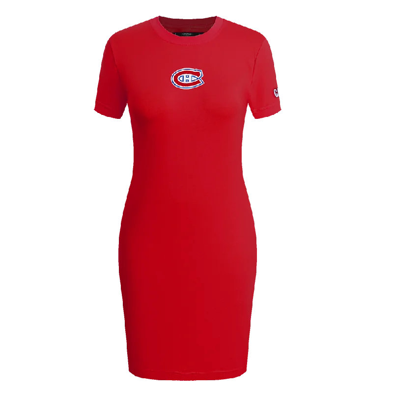 NHL MONTREAL CANADIENS CLASSIC WOMEN'S BODY CON DRESS (RED) Tunics Bestseller popular