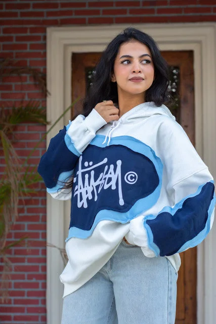 Colorwave Oversized Hoodie - Keen Hoodie with Emblem Brand Identity