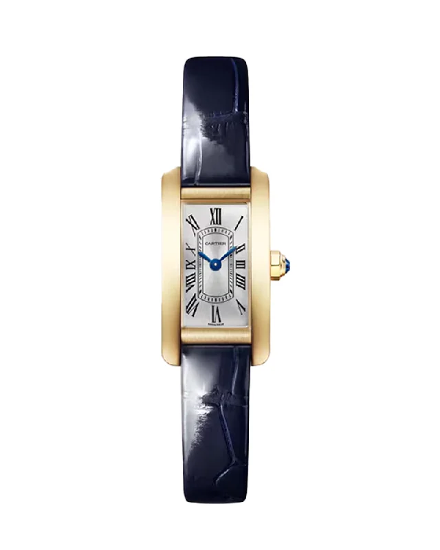 Tank Américaine watch, Mini, Yellow Gold low neck tank