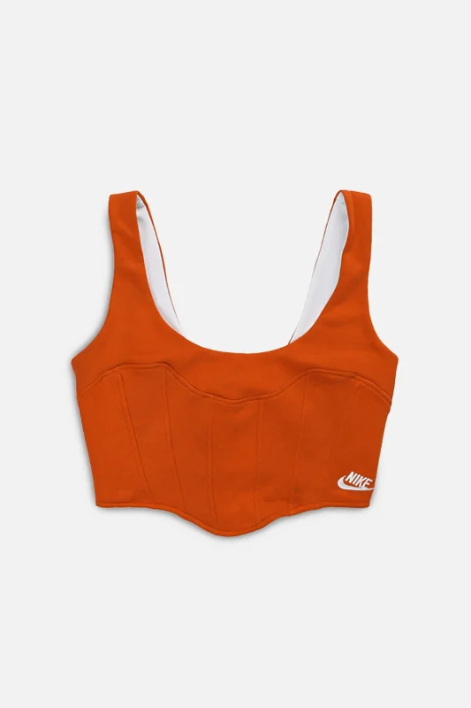 Rework Nike Sweatshirt Bustier - S Hoodie with V-Neck Classic Versatile