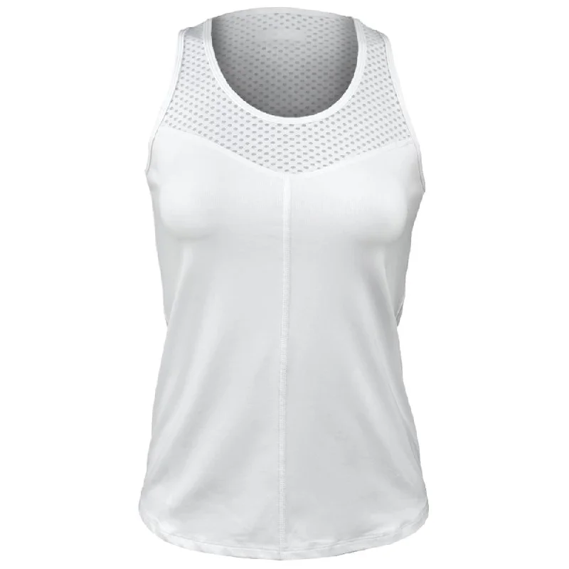 Lija Women's Essentials Force Tank - White one shoulder tank