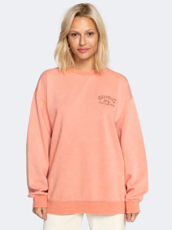 Billabong Heritage Scenic Women Lifestyle Sweatshirt Rose Dawn Hoodie with Cuffed Sleeves Snug Secure