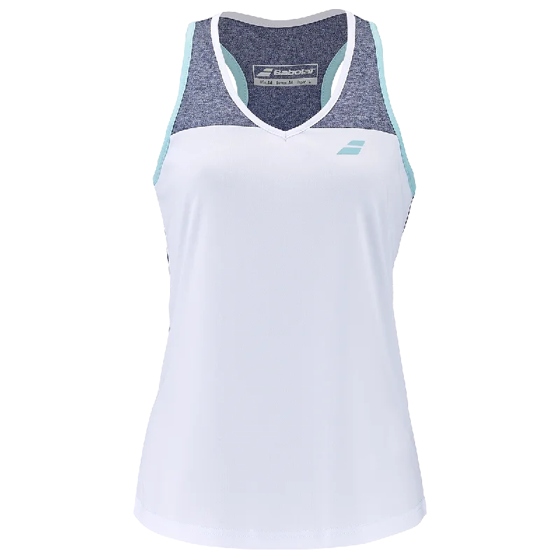 Babolat Women's Play Tank Top White Blue Heather silver tank top