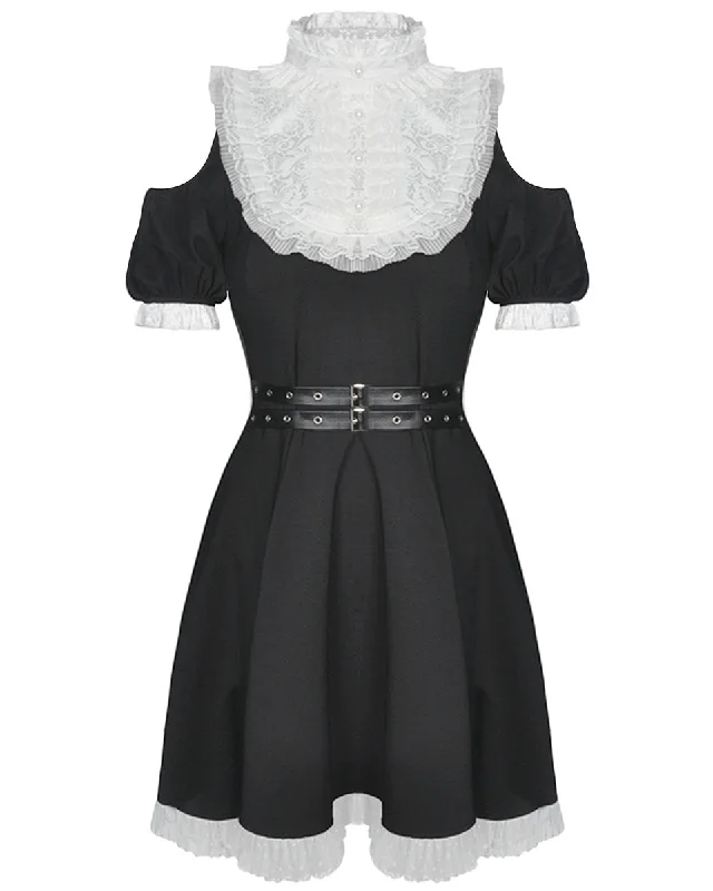 Dark In Love Lost Harlequin Gothic Lolita Dress - Black & White Tunics Fall fleece