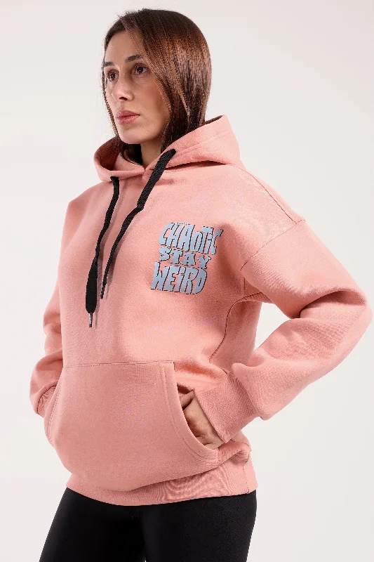 Chaotic Stitch Print Hoodie (40113) - Fit Freak Hoodie with Typography Text Message