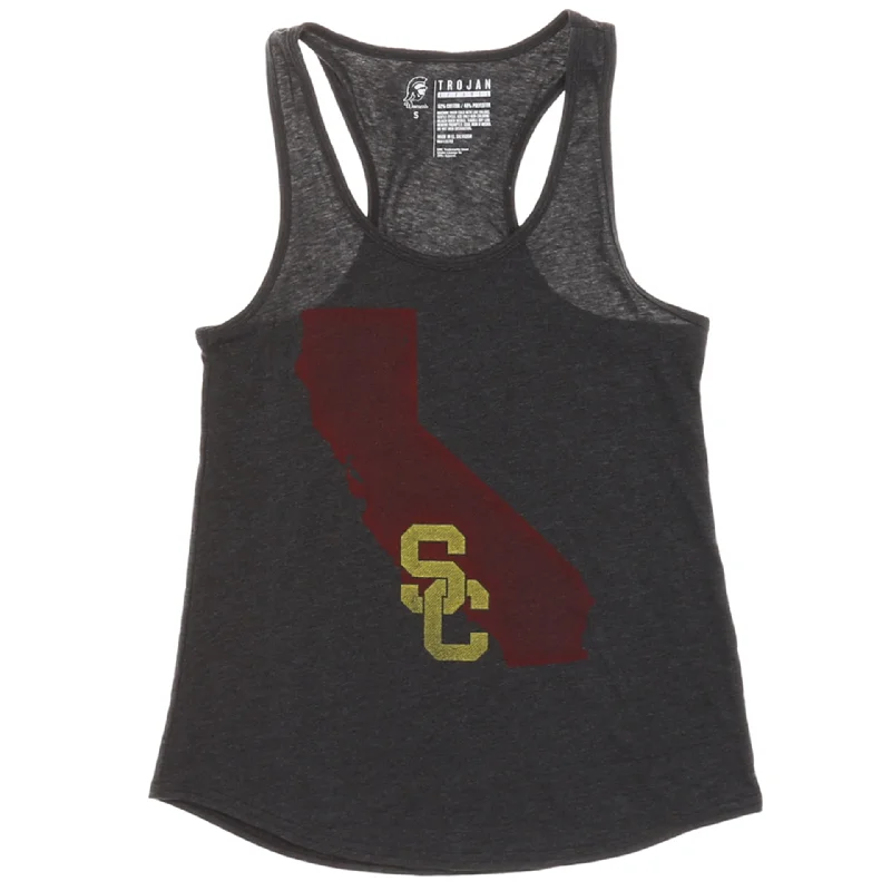 USC Trojans Women's Lone State Tank - Heather Black sequin tank top