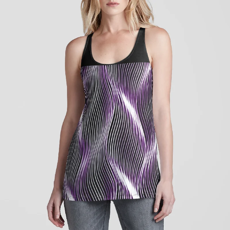 TRP Twisted Patterns 04: Weaved Metal Waves 01-01 Ladies Designer Racerback Tank Top beige tank top