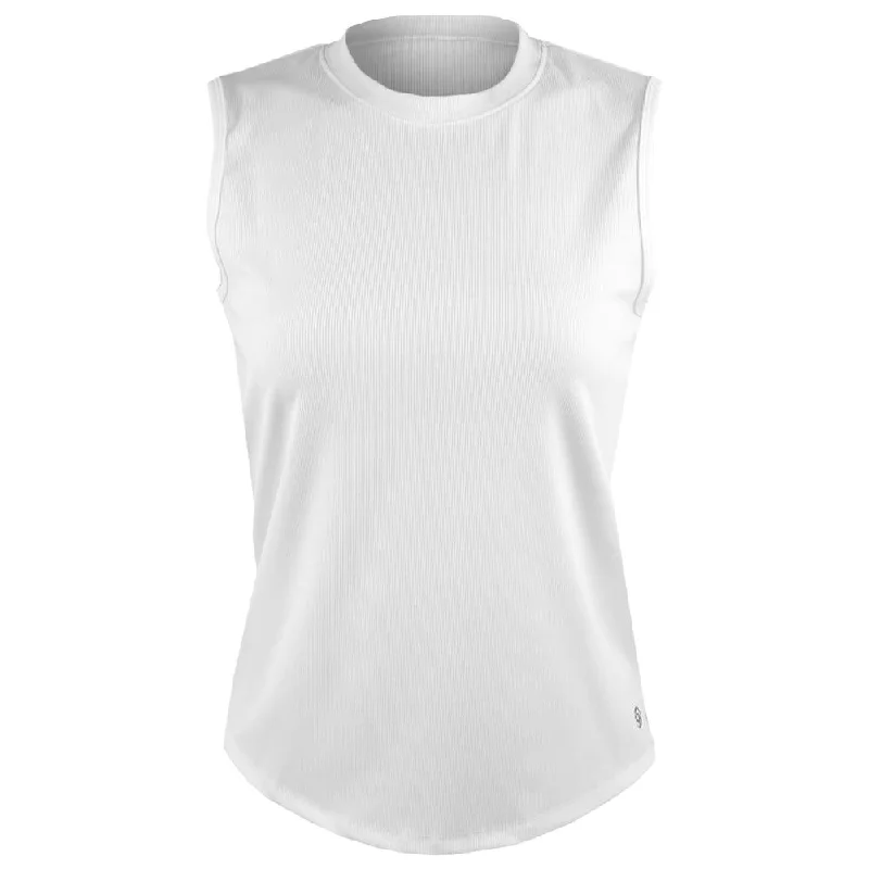 Lija Women's Spilt Tank - White scoop neck tank