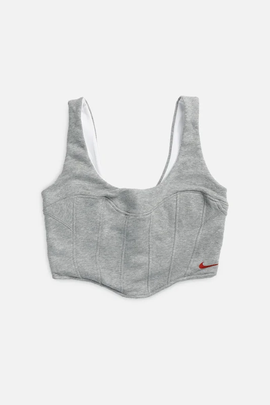 Rework Nike Sweatshirt Bustier - M Hoodie with Oversized Fit Loose Comfortable