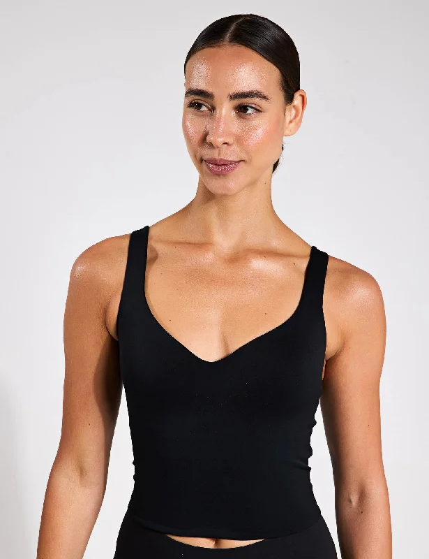 Alate Bra Tank - Black/Cool Grey off shoulder tank