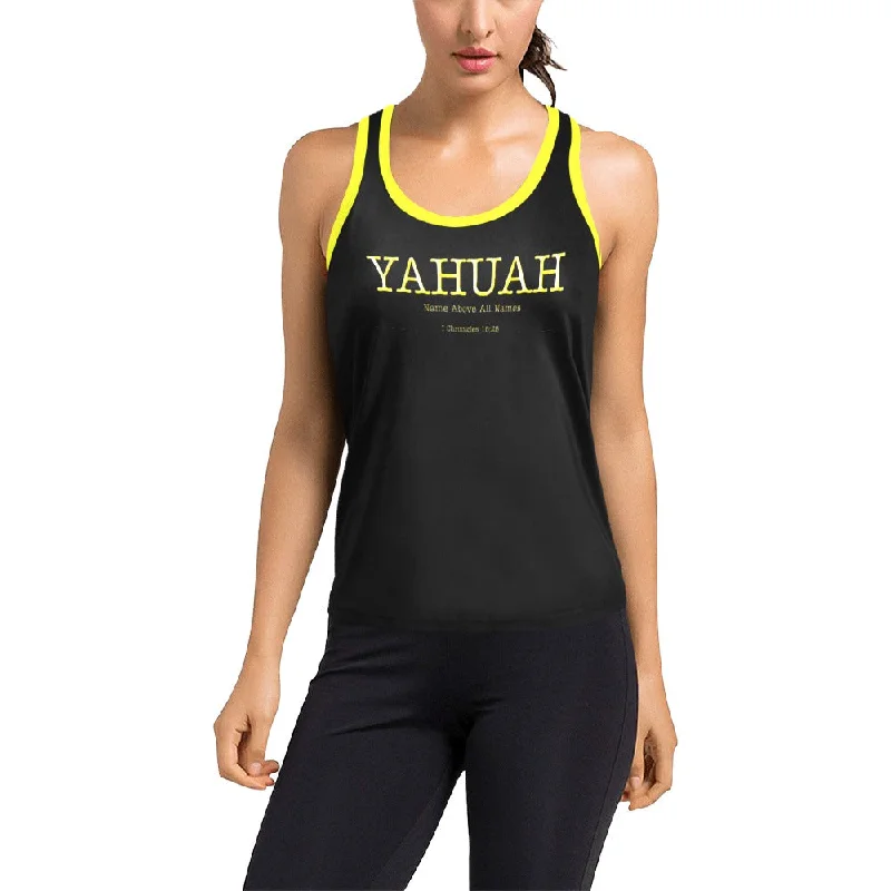 Yahuah-Name Above All Names 02-02 Ladies Designer Racerback Tank Top silver tank top