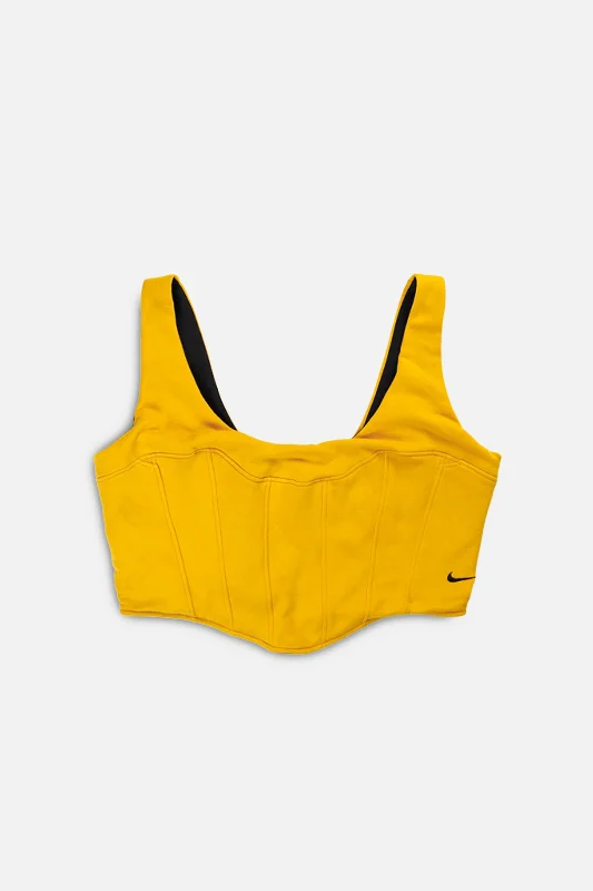 Rework Nike Sweatshirt Bustier - XXL Hoodie with Crew Neck Simple Timeless