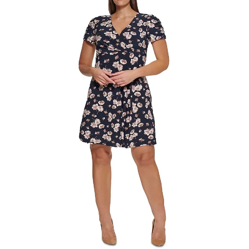 Plus Womens Floral Above Knee Sheath Dress Tunics Stylish elegant