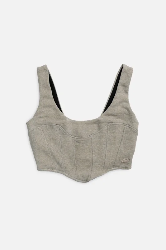 Rework Nike Sweatshirt Bustier - S Hoodie with Relaxed Fit Easy Casual