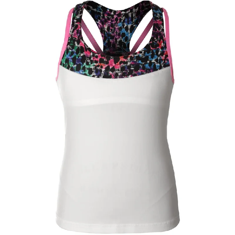 Sofibella Girls Eos Grace Tank - White/Print peekaboo tank top