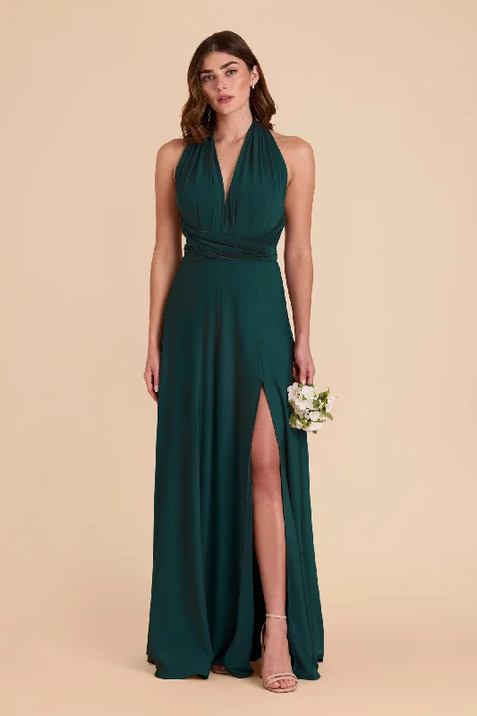 Willow Convertible Dress Luxe Knit - Emerald sweetheart Neckline Romantic