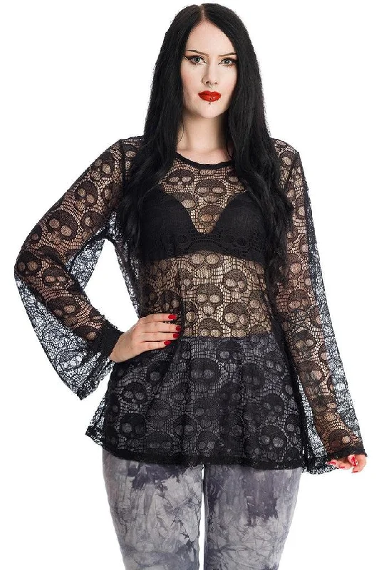 Lace Skull Dress Tunics Practical easy-care