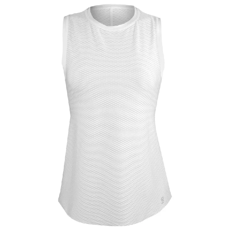 Sofibella Women's Air Flow Tank - White striped tank top