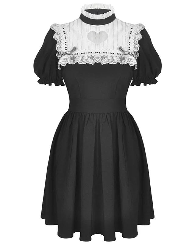 Dark In Love Gothic Lolita Alice Dress With Cutout Heart Tunics Designer luxury