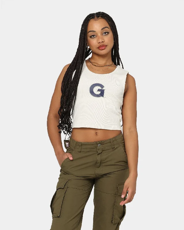 National Collegiate Athletic Association Women's Georgetown Hoyas Classic Rib Tank White Sand athletic tank top