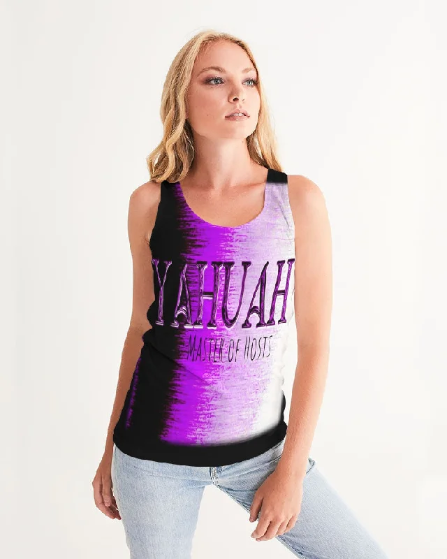 Yahuah-Master of Hosts 01-02 Ladies Designer Racerback Tank Top charcoal tank top