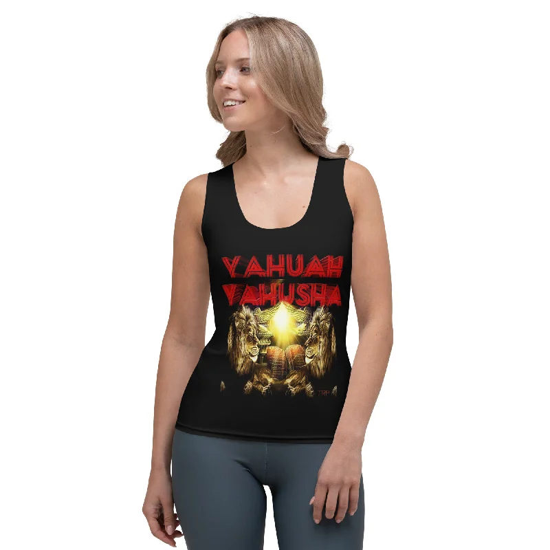 Yahuah Yahusha 02 Ladies Designer Slim Fit Sublimation Tank Top turquoise tank top