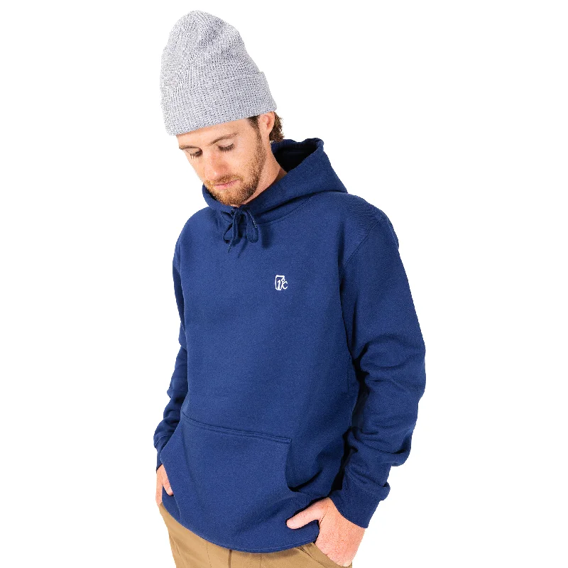 Embroidered One Degree Hoodie - Cobalt Hoodie with Crew Neck Simple Timeless