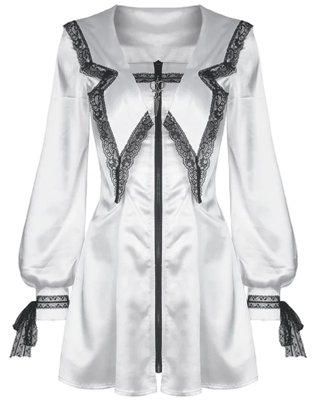 Dark In Love Underworld Butterfly Dress - White Sateen Tunics Recommended stylist